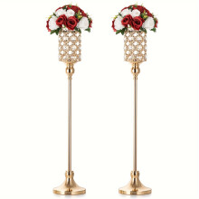 Eleganti portafiori in metallo dorato - Set da 2 a 91 cm di altezza - Perfetti per matrimoni, anniversari,