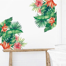 Aspirapolvere - scopa 1Set Adesivi murali con fiori di ibisco tropicale
