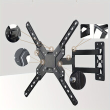 Supporto TV da parete con cerniera regolabile, girevole, inclinabile e retrattile, 81,28-139,7 cm, per