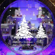 Aspirapolvere - scopa 1 pz. Adesivo da parete e finestra "Buon Natale e Capodanno"
