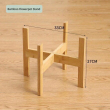 Portavaso da fiori in legno a 4 gambe, 10/12 pollici, stile moderno, mensola rettangolare a croce, base