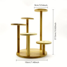 1 pz. Supporto per piante in bambù Art Déco, multi-livello, portavasi succulento, mini mensola da tavolo