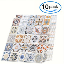 Piastrelle paraschizzi vintage geometriche da staccare e attaccare - Adesivi murali da cucina quadrati