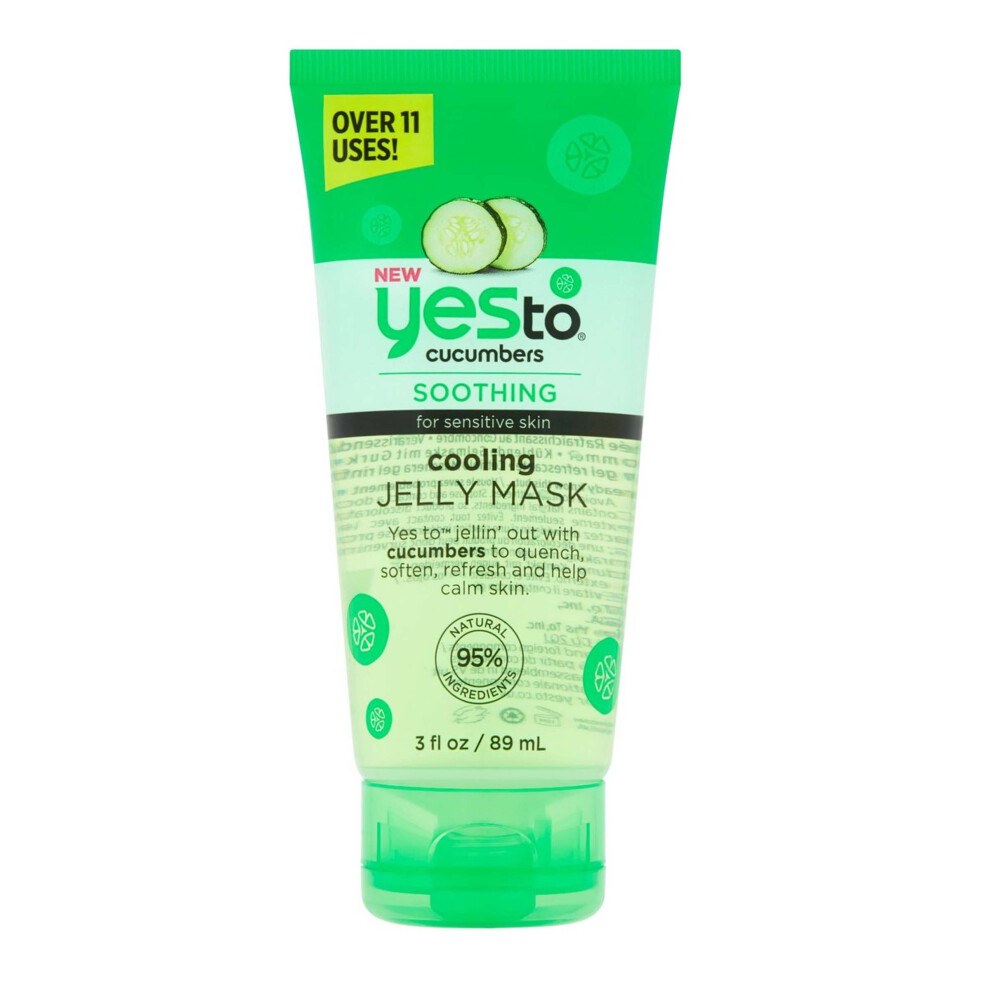 Yes To Cucumber Cooling Jelly Mask Hydrating Bouncy Lightweight Gel Mask That Leaves Skin Feeling Cool Soothed & Refreshed With Cucumber Extra