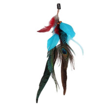 Peafowls Pattern HairClip Scrunchies Tribal HairBands Women Girl Hippies Weaving Headgear for Stylish Party Look  Blue
