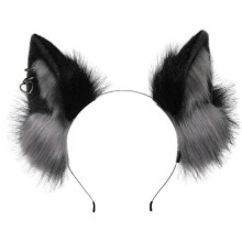 Wolf Kitten Cosplay Accessories Party Costume Sexy Kitten Headband Animation Hair Hoop for Masquerade Role Play  black gray