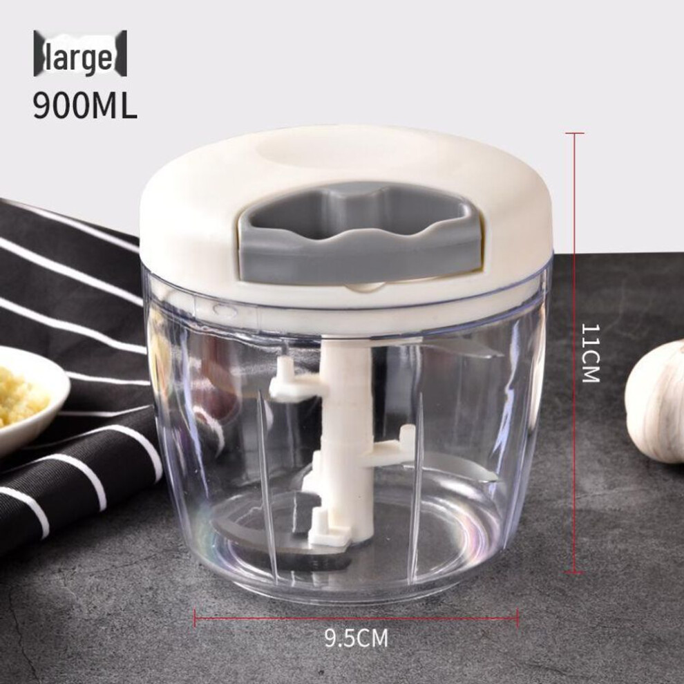 (white, 5 Blades 900ml) Multifunctional Garlic Crusher - Manual Puller, Pounder, And Stirrer For Kitchen Use