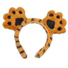 Cute Animals Paw Shape Hair Hoop Women Tiger Paw Shaped Makeup Shower Headband for Washing Face Hair Accessories Coffee