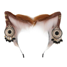 (Kabai 3) COSPLAY Kitten Ears Animal Ear Headband Furry Kitten Carnivals Party Handmade Furry Party Costume Devil Beast pink white 4