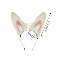 Simple Sweet Hair Accessories Women Students Washing Face Hairband Cartoon Bunny Ears Headbands Plush Fluffy Hair Hoop Beige