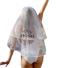 Bridal Veil Bachelorette Party Decorations Bride To Be Gift Bridal Shower Korean-style Veil Cascades "Mrs. Brooks" Veil mrs brooks