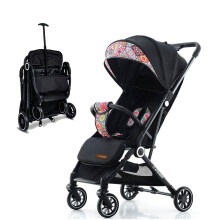 Portable Baby Stroller One-Hand Folding Pushchair WITH Adjustable Backrest Footrest