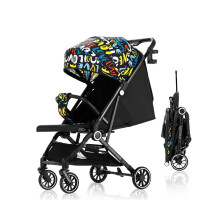 Portable Baby Stroller One-Hand Folding Pushchair WITH Adjustable Backrest Footrest