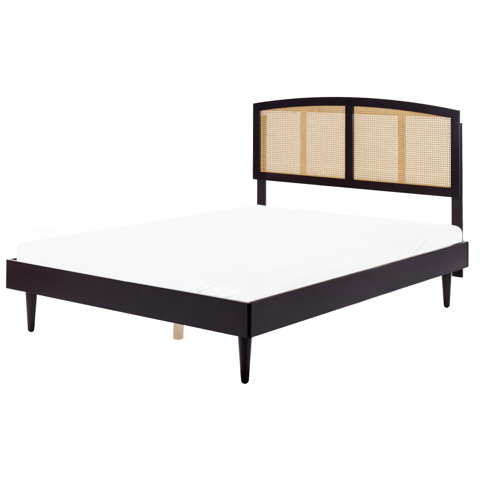 Bed Rattan VARZY 160 x 200 cm (EU King Size) Black