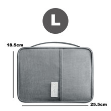 (Gris L) Cartera de viaje, funda para pasaporte familiar, creativa, impermeable, organizador de documentos, accesorios