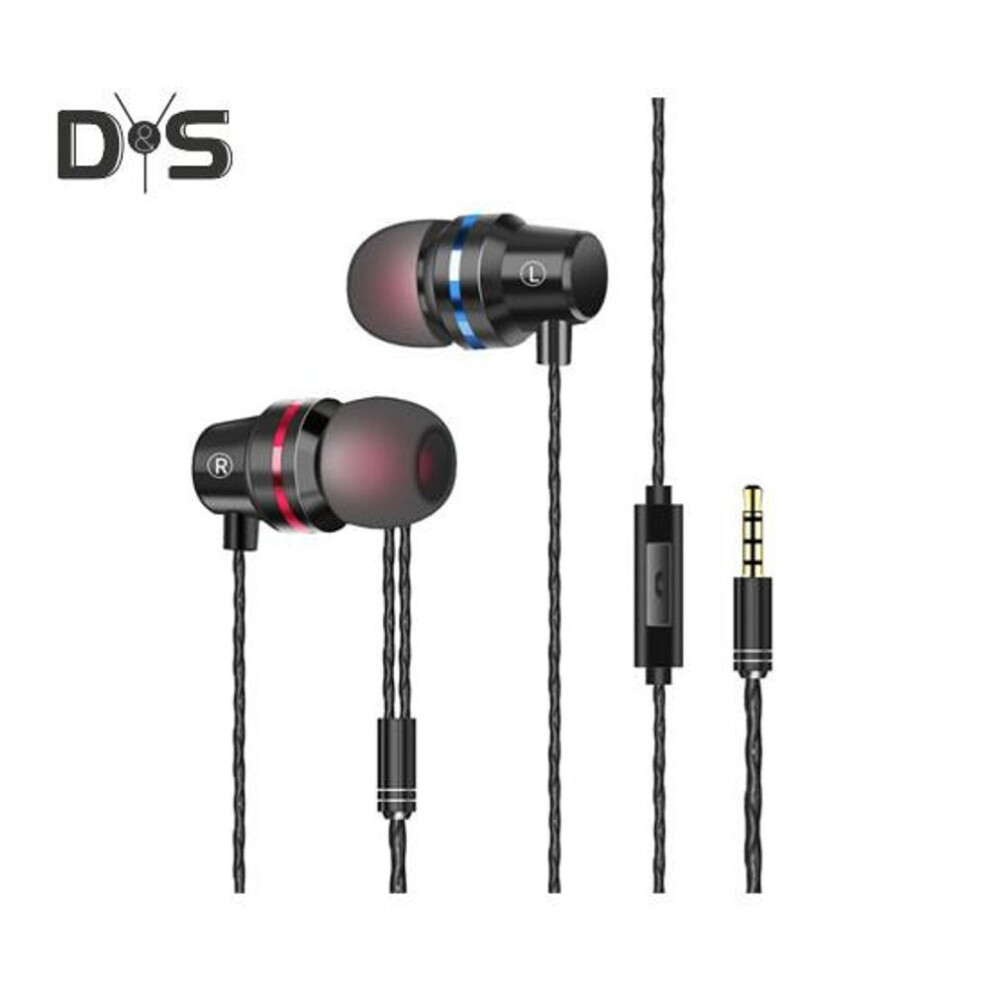 (black) Wired Headphones Heavy Bass In-ear Headphone Noise-cancelling Smart Wire Control Sports Music High Clarity Wired Gaming Earbuds