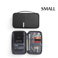 (Pequeño negro) Estuche de pasaporte de viaje para mujer, portátil, multifuncional, impermeable, creativo, para