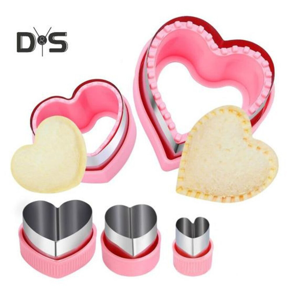 (as the picture, 5pcs) 3/5/7/8pcs Heart Cookie Cutter Valentine's Day Love Heart Shape Biscuit Cutters Stainless Steel Baking Cutter Mold For Cookies Sandwiches Biscuits