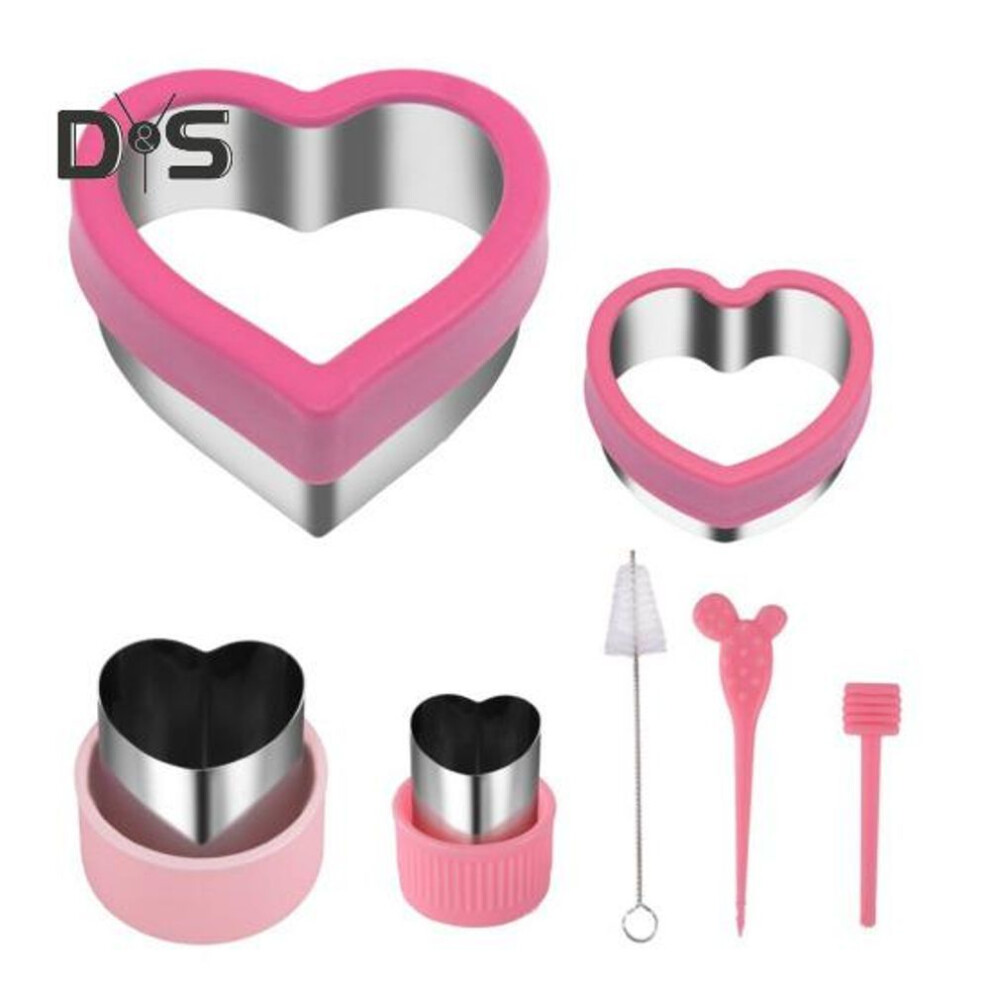 (as the picture, 7pcs) 3/5/7/8pcs Heart Cookie Cutter Valentine's Day Love Heart Shape Biscuit Cutters Stainless Steel Baking Cutter Mold For Cookies Sandwiches Biscuits