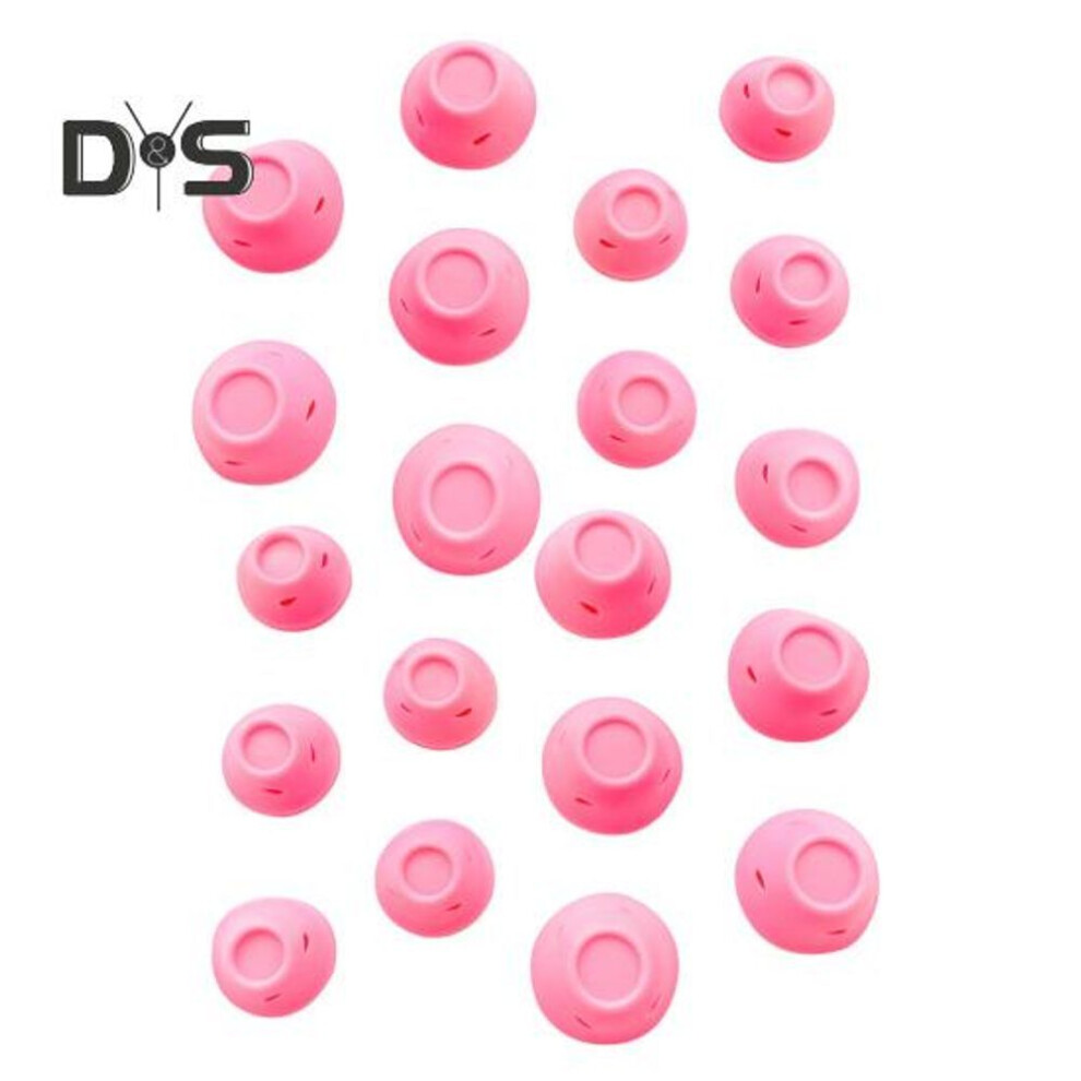 (pink, 20PCS) 20pcs Silicone Mushroom Bell Hair Curler No Heat Women Overnight Sleeping Hair Roller Lazy Girls Wet Dry Short Long Hair Curling Styling Tools