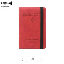 (Rojo) Cartera de viaje multifuncional Porta pasaporte Estuche para tarjetas Tarjetas de identificación Monedero