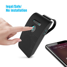 (Negro) Kit de manos libres para coche compatible con Bluetooth Parasol Altavoz inalámbrico Teléfono Manos libres