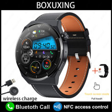 (Reloj GT3 Pro de cuero negro) compatible con Huawei NFC Smart Watch Adulto GT3 Pro 390*390 Pantalla HD Frecuencia