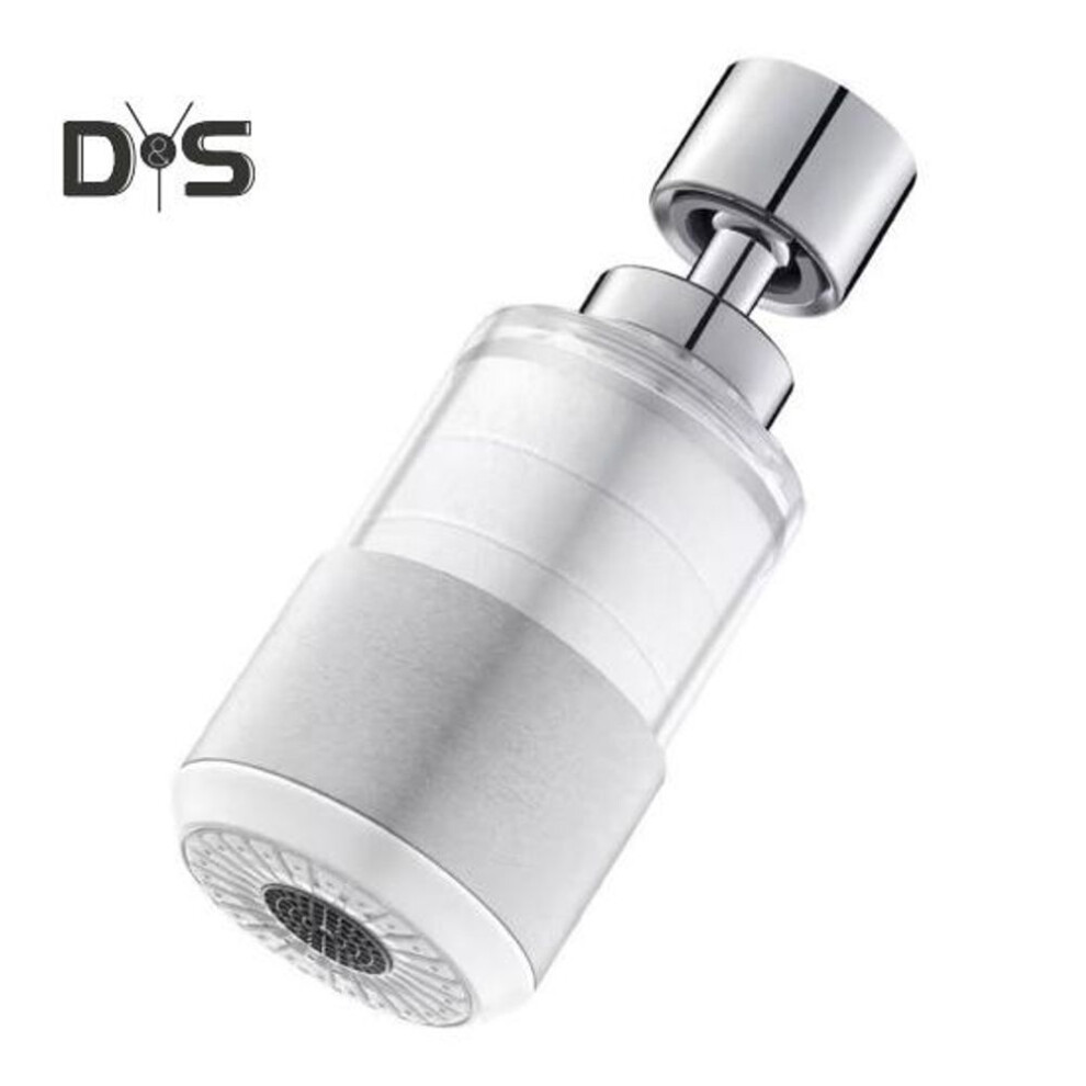 (white) Sink Faucet Water Filter 360-degree Rotating 2 Mode Splash Universal Easy To Install Hard Tap Water Softener Water Filter Kitchen Supplies
