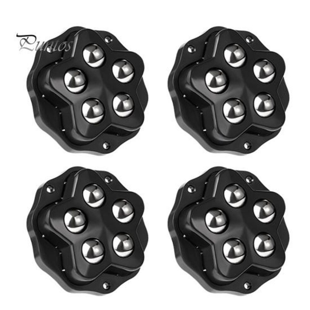 (black, 4pcs Without brakepats) 4pcs Self Adhesive Caster Wheel Appliance Trash Can Storage Box Furniture Moving Wheel Universal Ball Roller Slider 360-degree Rotation Sticky Pulley