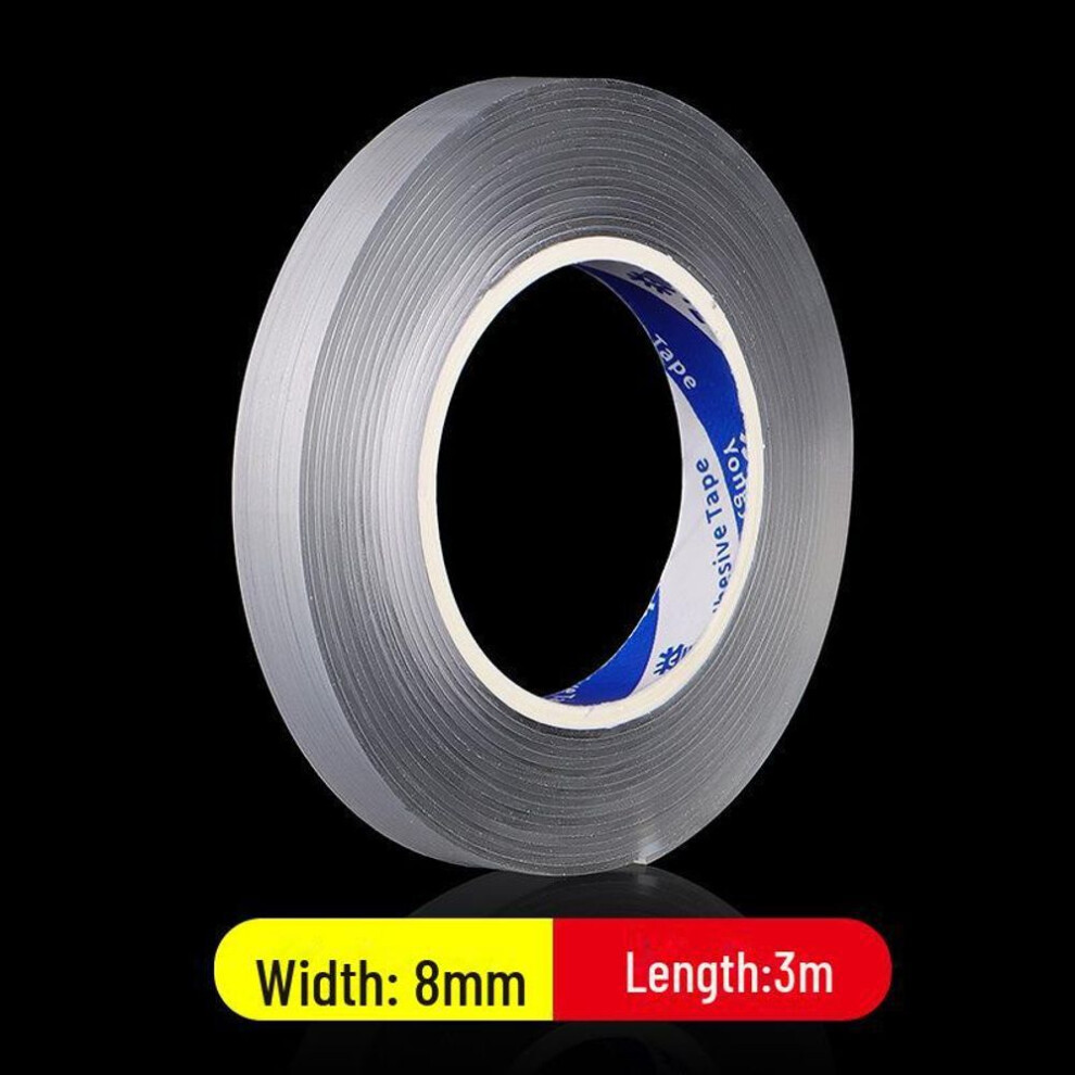(as the picture, 8mm*3m) Clear Nano Double-sided High Viscosity Tape For Traceless Nail Art Display