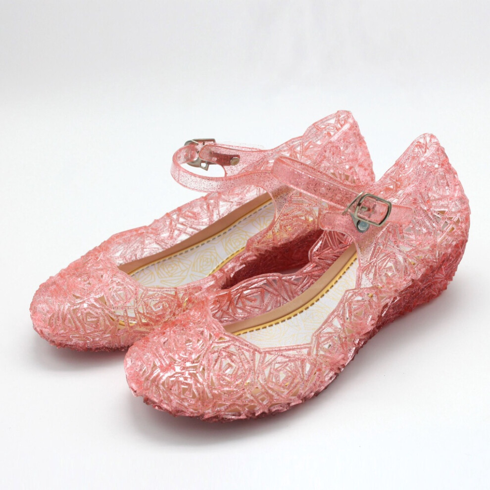 (Red,EU36) sandales compensées été bambin enfants bébés filles pantoufles en verre gelée chaussures de plage