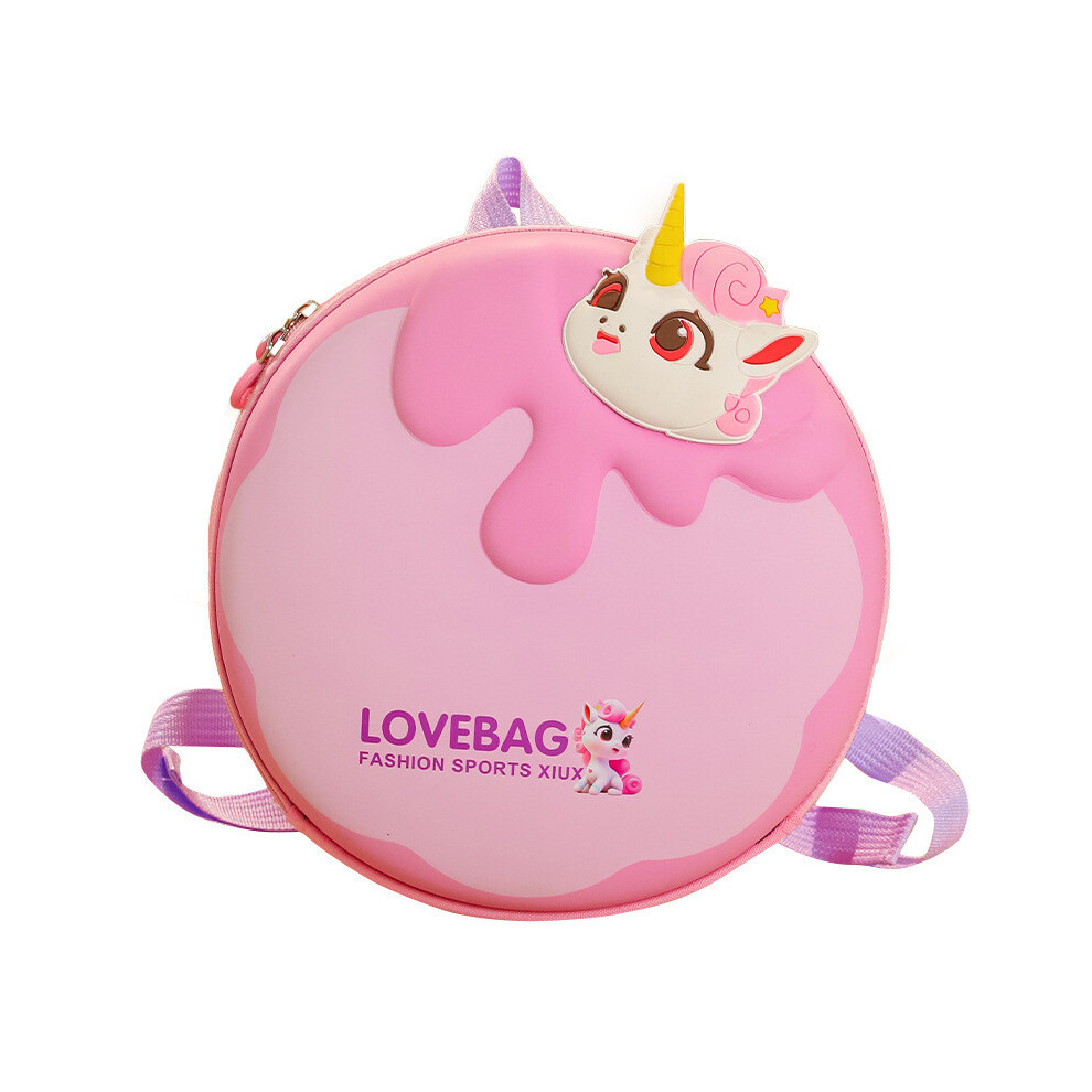 (Pink) Bear Rabbit Unicorn Cow Cartoon Animal Children Round Backpack Hard Shell-image-OPC-PHDJMWT-NEW