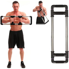 GoFitness Push Down Bar Machine - Chest Expander at Home Workout Equipment, Arm Exerciser - Portable Spring Resistance