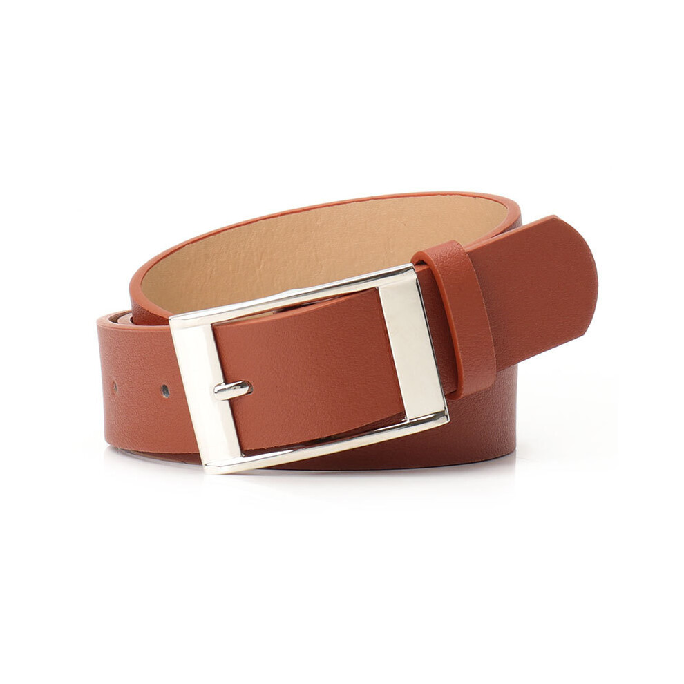 (Camel) Elegant Leather Faux Belt Alloy Pin Buckle Business Decoration Casual Attire-image-OPC-PHDJNN9-NEW