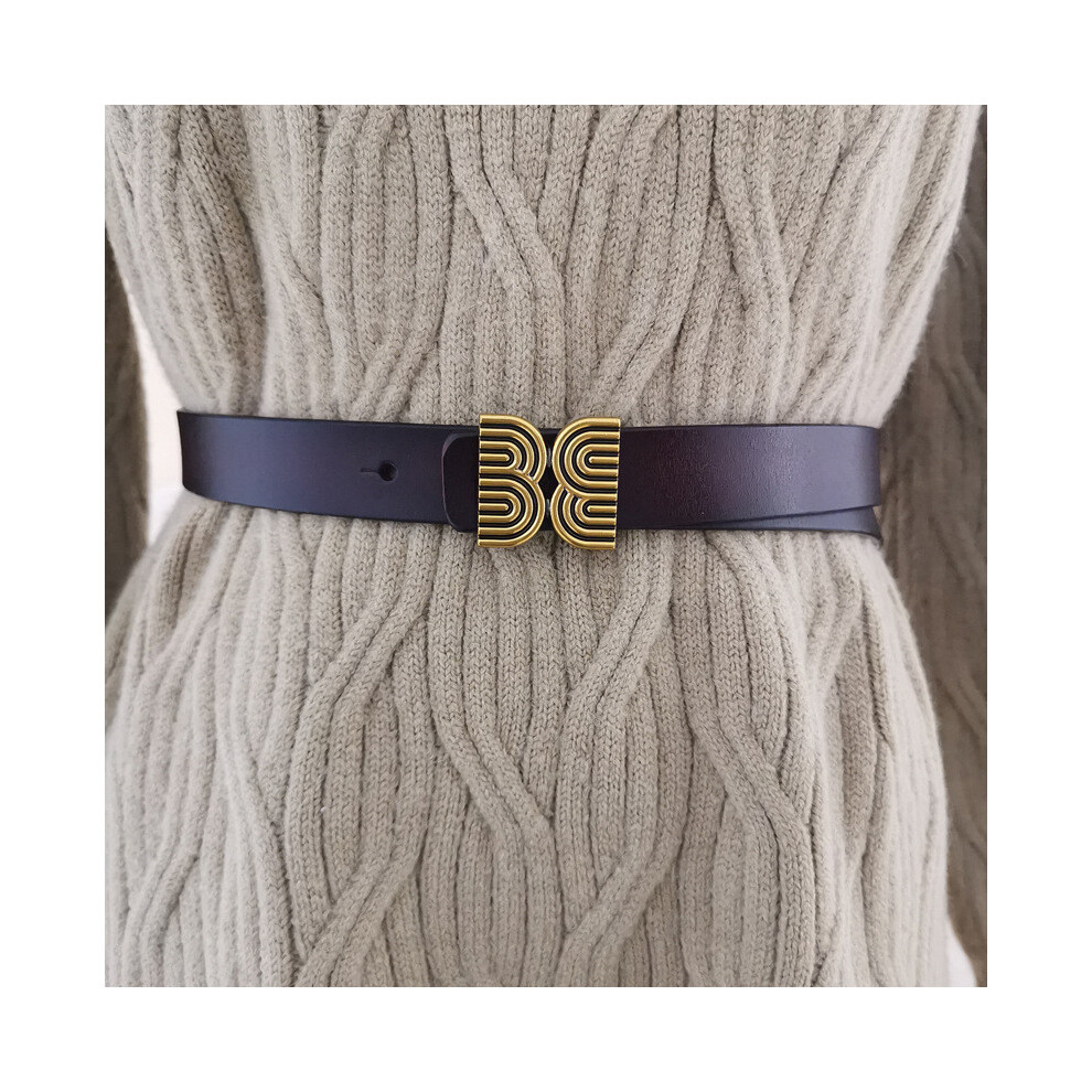 (Brown) Leather Stylish Belt With Alloy Snap Button Design For Everyday And Outfits Wear-image-OPC-PHDJPBF-NEW