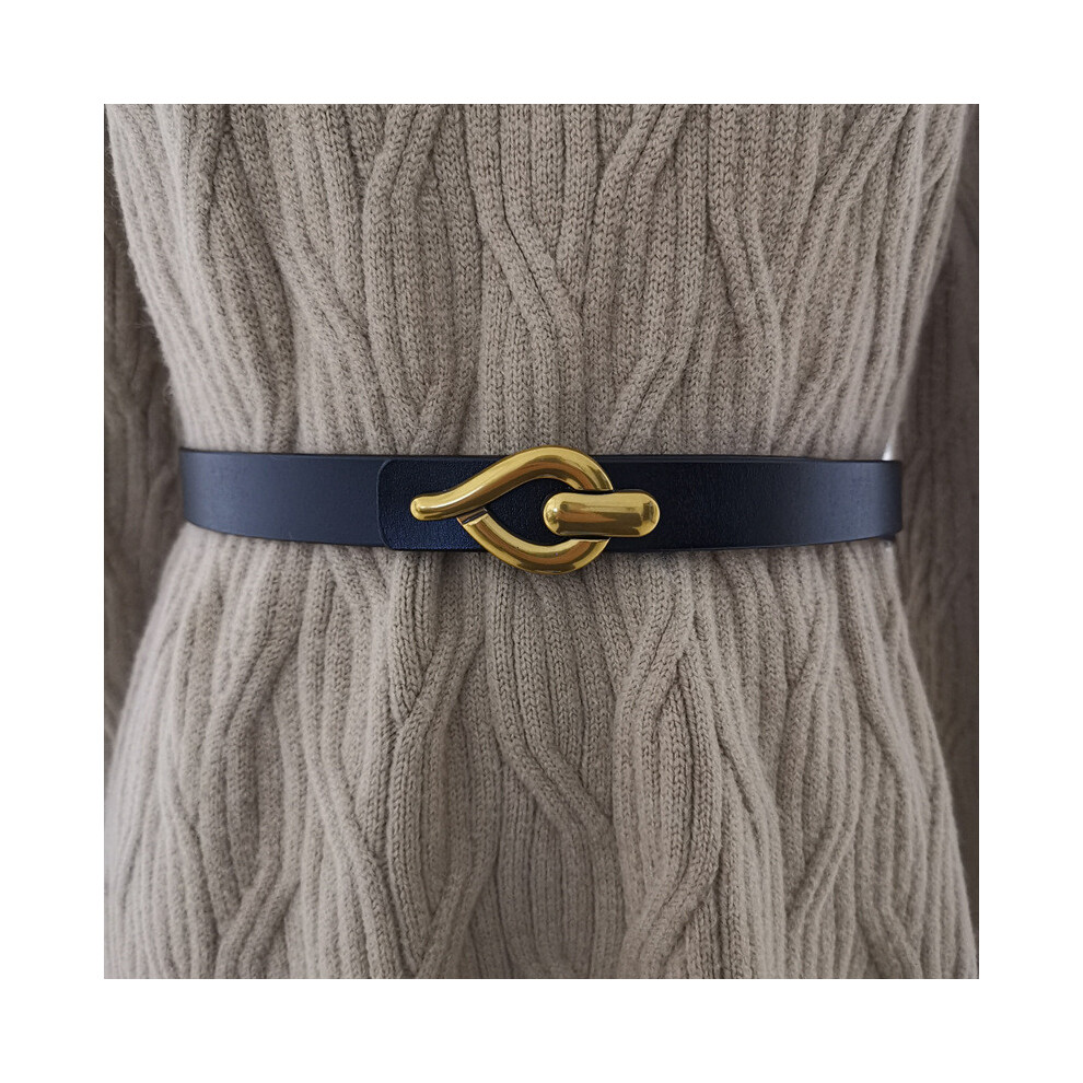 (Black) Womens Style Minimalist Leather Waist Belt Metal Buckle Shapewear Belt Dress-image-OPC-PHDJPJD-NEW