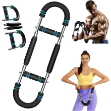 GoFitness Push Down Bar Machine - Chest Expander at Home Workout Equipment, Arm Exerciser - Portable Spring Resistance