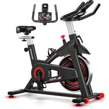 Advamsoler Exercise Bike for Home Gym Use, Indoor Cycling Spin Bike with LCD Display & Tablet Holder, Quiet Stationary