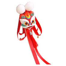 New Year Tassel Ribbon Tiger Shape Hair Clips for Girl Daily Wear Non Slip Plush Hair Barrettes Cartoon Style Hair Pin Red