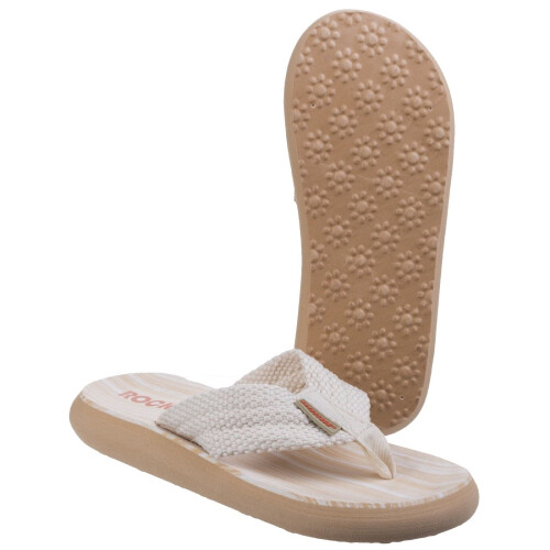 ROCKET DOG (Cream, 7 (Adults')) Rocket Dog Sunset Webbing Women's Double Cream Flip Flops 2
