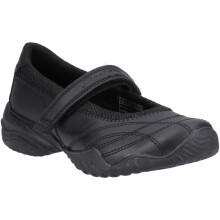 (Black, 10.5 (Adults')) Skechers Velocity Pouty Leather Girls's Black Shoes