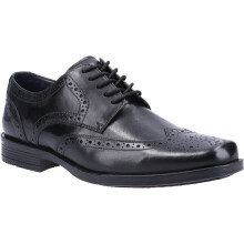 (Black, 8 (Adults')) Hush Puppies Brace Brogue Leather Men's Black Brogues Shoes