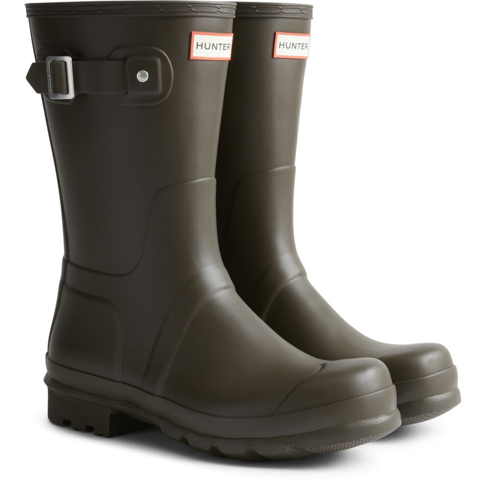 Hunter (Brown, 8 (Adults')) Original Short Wellington Boots Rubber Men's Chocolate Brown Wellington Boots