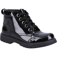(Black, 11 (Adults')) Hush Puppies Jolie Patent JNR Leather Girls's Black Boots