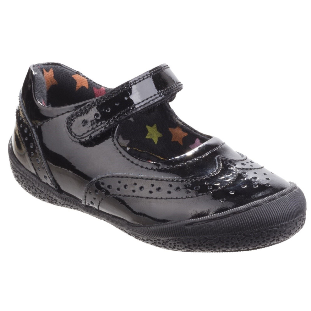 (Black, 10.5 (Adults')) Hush Puppies Rina Junior Patent Leather Girls's Patent Black Shoes