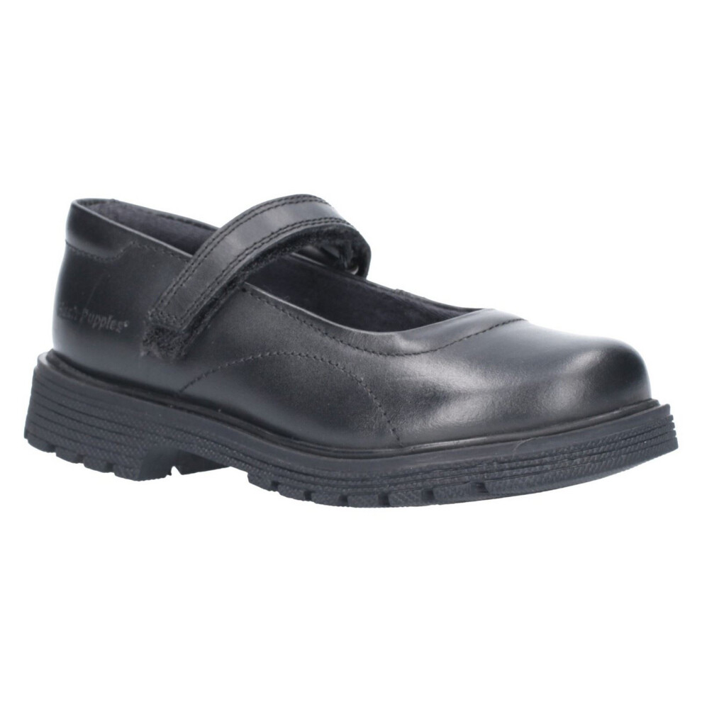 (Black, 10 (Adults')) Hush Puppies Tally Junior Leather Girls's Black Shoes