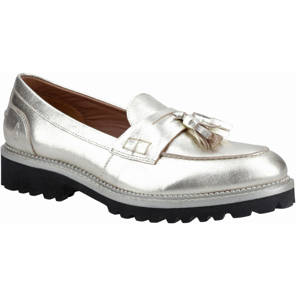 (Gold, 4 (Adults')) Hush Puppies Ginny Loafer Suede Women's Gold Loafers