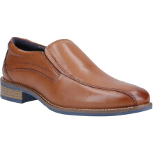(Brown, 10 (Adults')) Hush Puppies Donovan Leather Men's Tan Slip-On Shoes