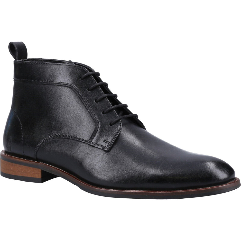 (Black, 7 (Adults')) Hush Puppies Declan Lace Leather Men's Black Boots