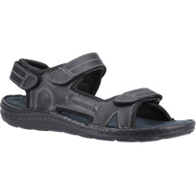 (Black, 8 (Adults')) Hush Puppies Alistair Leather Men's Black Sandals
